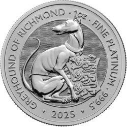 1 oz Greyhound of Richmond platynowa moneta 2025 – seria Tudor Beasts, Royal Mint 1 oz Greyhound of Richmond platynowa moneta 2025 – seria Tudor Beasts, Royal Mint