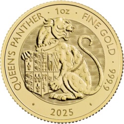 1 oz Tudor Beasts Pantera Królowej Złota Moneta | 2025