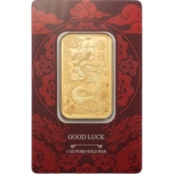 1 oz Złota Sztabka Good Luck Dragon | PAMP