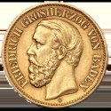 10 Marek Wielki Książe Fryderyk I Badeński Złota Moneta | 1872 - 1901