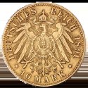10 Marek Wielki Książe Fryderyk I Badeński Złota Moneta | 1872 - 1901