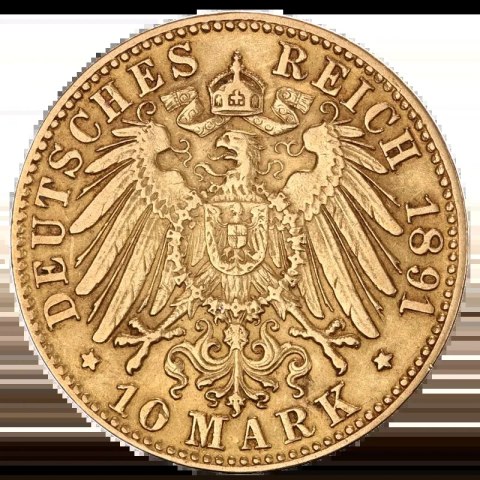 10 Marek Wielki Książe Fryderyk I Badeński Złota Moneta | 1872 - 1901 10 Marek Wielki Książe Fryderyk I Badeński Złota Moneta | 1872 - 1901