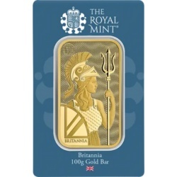 100g Britannia złota sztabka Royal Mint w blistrze – prestiżowa sztabka inwestycyjna 999,9