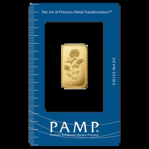 10 g Złota Sztabka Róża – PAMP Suisse, złoto inwestycyjne w blisterze CertiPack z motywem róży