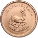 1/10 oz Złoty Krugerrand mieszane roczniki – awers w kapslu ochronnym