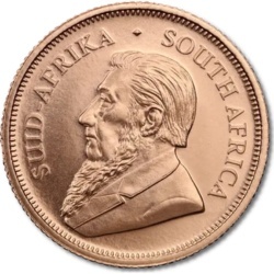 1/10 oz Złoty Krugerrand mieszane roczniki – awers w kapslu ochronnym