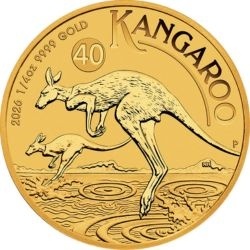 1/4 oz Australijski Kangur 2026 złota moneta w kapslu ochronnym