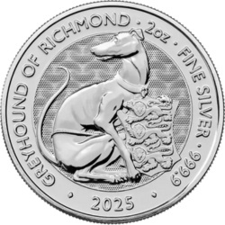 2 oz srebrna moneta Tudor Beasts Greyhound of Richmond 2025 2 oz srebrna moneta Tudor Beasts Greyhound of Richmond 2025