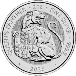 2 oz Bestie Tudorów Pantera Królowej Srebrna Moneta | 2025