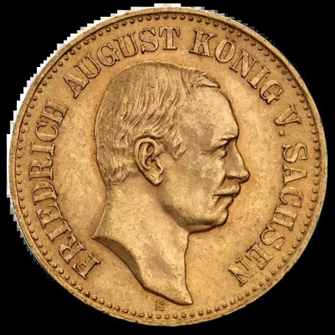 20 Marek Król Saksonii Fryderyk August III Złota Moneta | 1904-1918