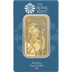 50g Britannia złota sztabka Royal Mint w blistrze – prestiżowa sztabka z czystego złota 999,9 50g Britannia złota sztabka Royal Mint w blistrze – prestiżowa sztabka z czystego złota 999,9