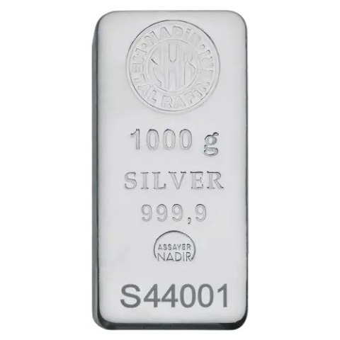 1 Kilo Srebrna Sztabka | Nadir Metal Rafineri