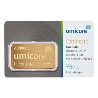 1 oz Gold Bar | Umicore