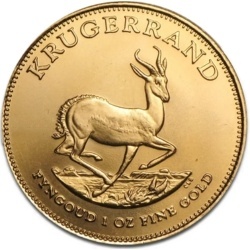 1 oz Krugerrand złota moneta II kat. mieszane roczniki w kapslu ochronnym