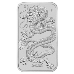 1 oz Smok Prostokątna Srebrna Moneta 2026