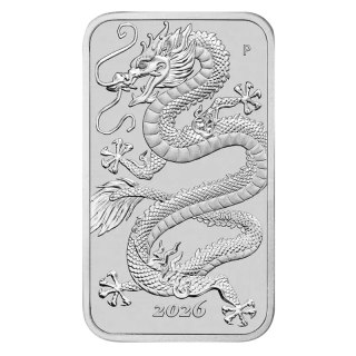 1 oz Smok Prostokątna Srebrna Moneta | 2026