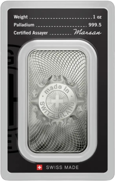 1 oz Sztabka Palladu Argor-Heraeus