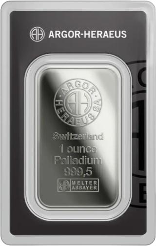1 oz Sztabka Palladu Argor-Heraeus