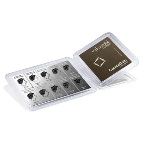 10 x 10 gr CombiCoin Srebrna Sztabka Moneta | Valcambi