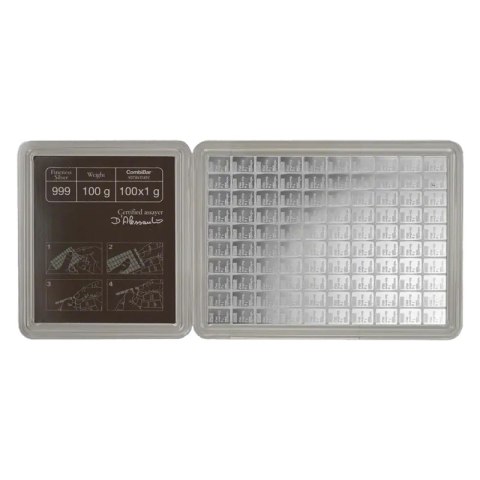 100 x 1g Srebrna Sztabka | CombiBar® | Valcambi