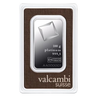 100 g Platynowa Sztabka Valcambi