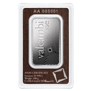 100 g Platynowa Sztabka Valcambi
