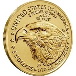 Złota moneta 1/10 oz American Eagle 2026 w kapslu ochronnym – awers