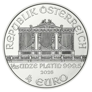 1/25 oz Filharmonicy Wiedeńscy Platynowa Moneta 2026