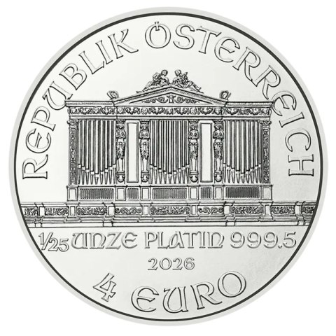 1/25 oz Filharmonicy Wiedeńscy Platynowa Moneta 2026