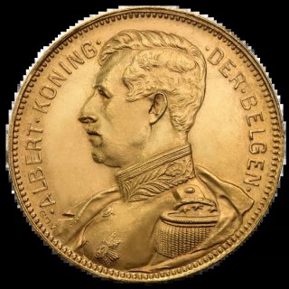 20 Franków Belgia Albert I Złota Moneta | 1909 -1934