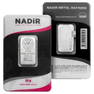 20g Srebrna Sztabka | Nadir Metal Rafineri