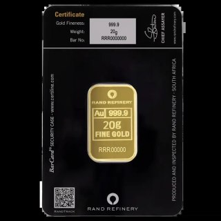 20g Złota Sztabka | Loxodonta Africana | Rand Refinery