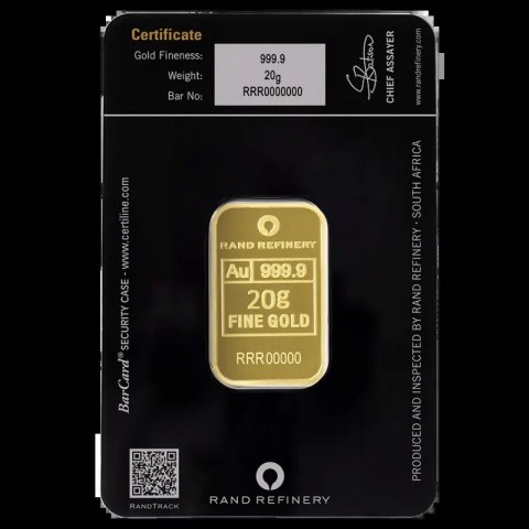 20g Złota Sztabka | Loxodonta Africana | Rand Refinery
