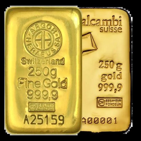 250g Różni Producenci Złota Sztabka LBMA