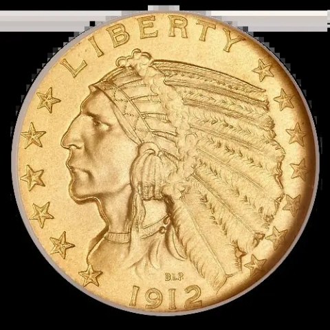 5 Dolarów "Indian Head" Złota Moneta | 1908-1929