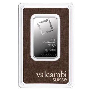 50 g Platynowa Sztabka Valcambi