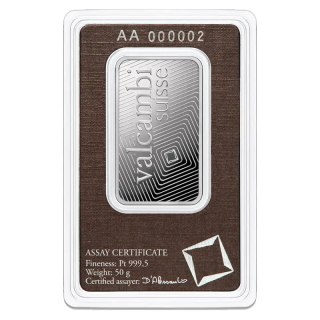 50 g Platynowa Sztabka Valcambi