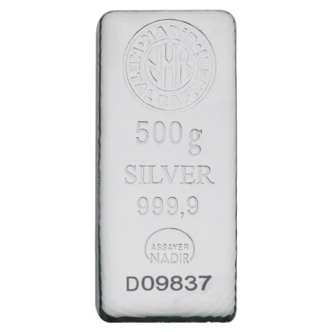 500g Srebrna Sztabka | Nadir Metal Rafineri