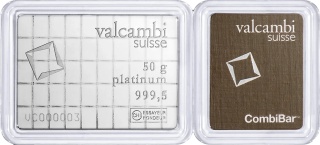 50×1g Platynowa Sztabka Valcambi CombiBar