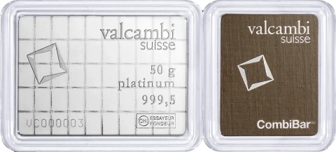 50×1g Platynowa Sztabka Valcambi CombiBar