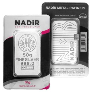 50g Srebrna Sztabka | Nadir Metal Rafineri