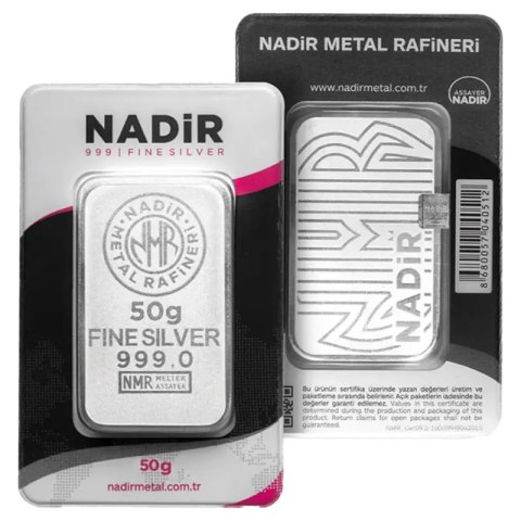 50g Srebrna Sztabka | Nadir Metal Rafineri