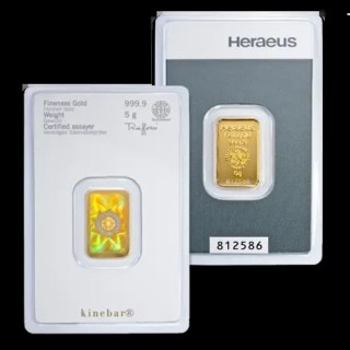 Heraeus Kinebar® 5g Złota Sztabka z Hologramem