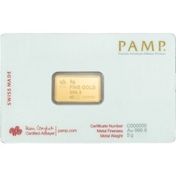 5g Złota Sztabka | PAMP | America the Free: Bald Eagle