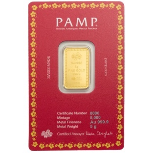 5g Złota Sztabka | PAMP | Diwali Lakshmi & Sacred Cow