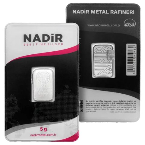 Nadir Metal Rafineri 5 g Srebrna Sztabka