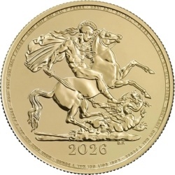 Podwójny Suweren Karol III 2026 złota moneta próba 916,7 w kapslu