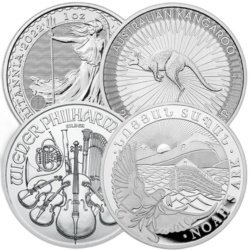 srebrna moneta bulionowa 1 oz roczniki losowe srebro inwestycyjne