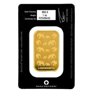 1 Uncja Złota Sztabka | Loxodonta Africana | Rand Refinery