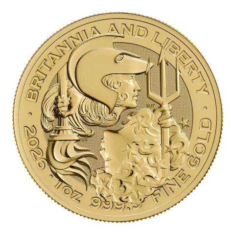 Złota moneta Britannia i Liberty 1 uncja — 2026